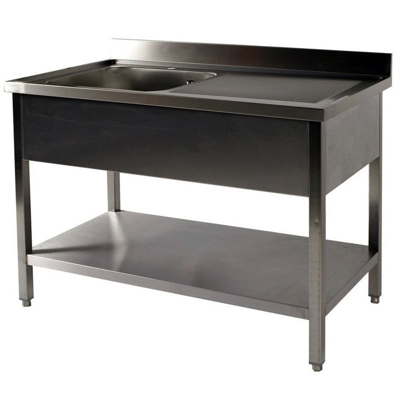 Plonge inox prof. 600 mm – bac gauche