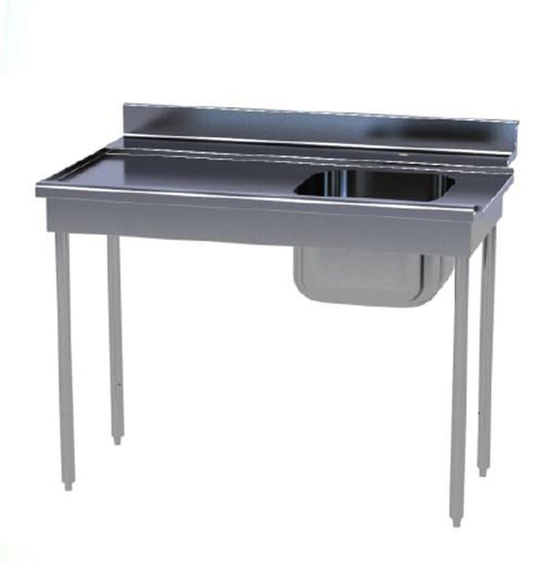 Table Entrée Lave-Vaisselle en Inox avec Trou Vide Ordure