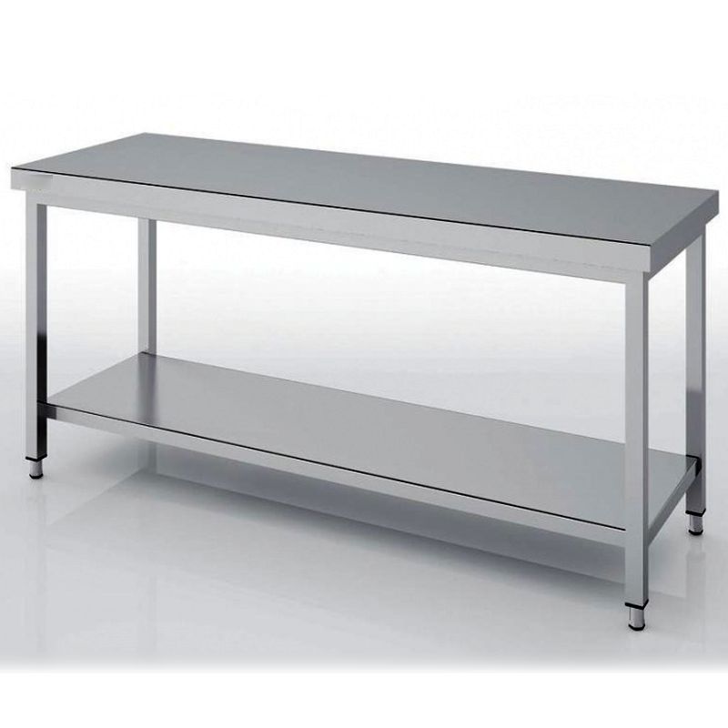 Table centrale inox largeur 700 – étagère